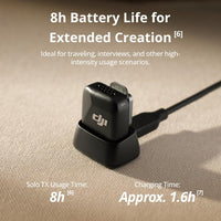 DJI Mic Mini Transmitter (Infinity Black), Wireless Lavalier Microphone, Ultralight, Detail-Rich Audio, OsmoAudio, Noise Cancelling, Clip On Bluetooth Phone Microphone for Camera/iPhone/Android