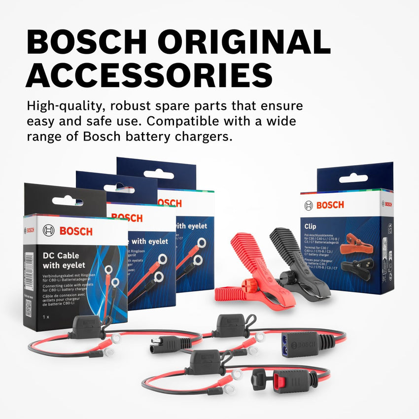 Bosch C40-Li Battery Charger 5A Trickle For 6/12V Lead-acid & LiFePO4 UK Plug