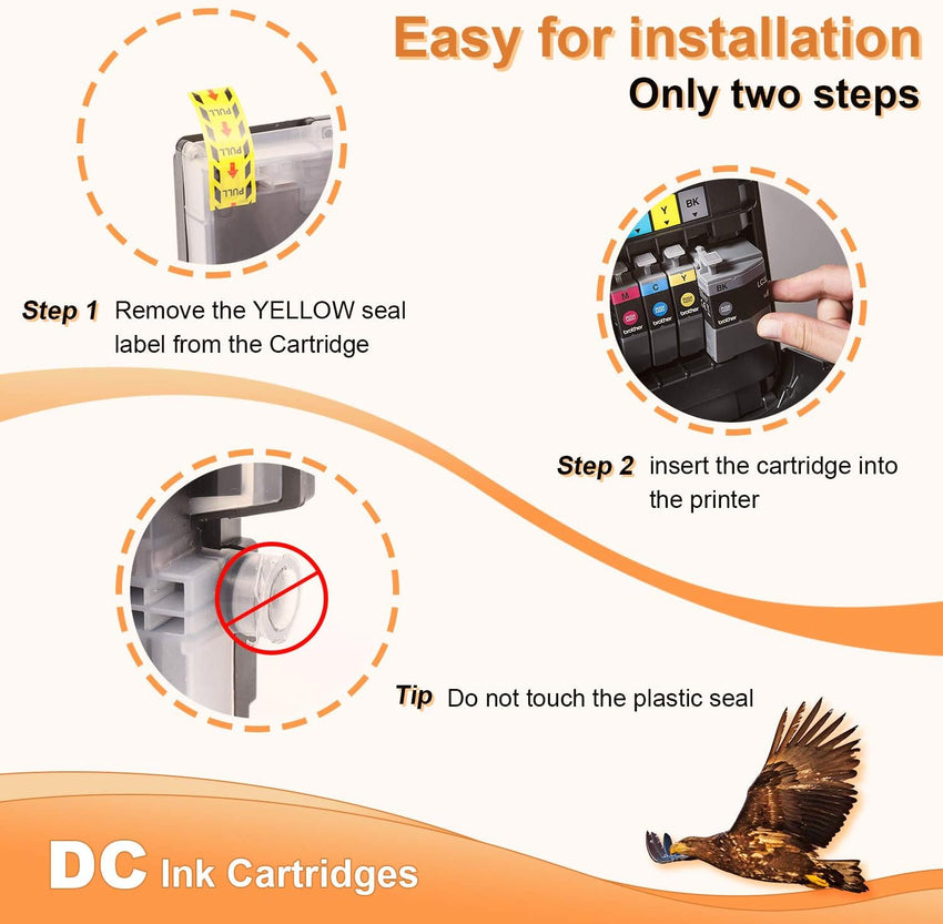 D&C Compatible Ink Cartridge for Brother LC-1220 LC-1240 XL for Brother MFC-J280W MFC-J425W MFC-J435W MFC-J5910DW MFC-J625DW MFC-J6510DW MFC-J6710DW MFC-J6910DW MFC-J825DW MFCJ835DW (10-Pack)