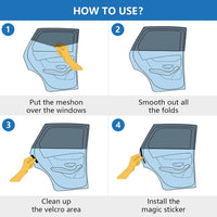 Car Window Sun Shades UV Protection for Kids Universal Rear Window Elastic â 2 pcs
