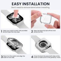Kamita Waterproof Case Compatible with Apple Watch Series 11/Series 10 42mm, Hard PC Bumper Cases with Tempered Glass Screen Protector, All-Round Protective Cover for iWatch 11/iWatch 10 42 (Silver)