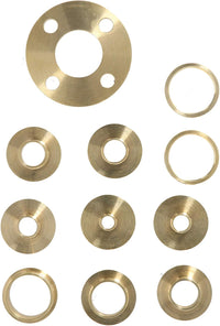Ladieshow 11 Pcs Brass Router Guide with Lock Nut and Router Adapter