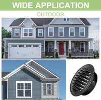 Round Soffit Vent Stainless Steel Wall Vent Grille Cover Set of 6 Black