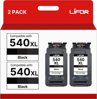 LIFOR PG-540XL 540XL Ink Cartridges Black Replacement for Canon 540 Ink Cartridges XL PG540XL PG540 PG-540 for Canon Pixma TS5150 MG3600 MG3650S TS5151 MG3650 MG4250 MX475 TS5100 MG3250 MG4200(2-pack)