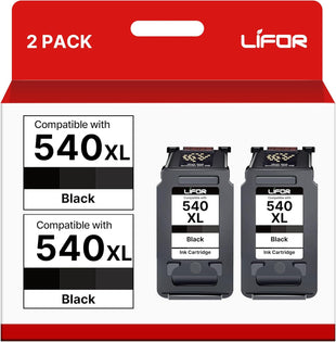 LIFOR PG-540XL 540XL Ink Cartridges Black Replacement for Canon 540 Ink Cartridges XL PG540XL PG540 PG-540 for Canon Pixma TS5150 MG3600 MG3650S TS5151 MG3650 MG4250 MX475 TS5100 MG3250 MG4200(2-pack)