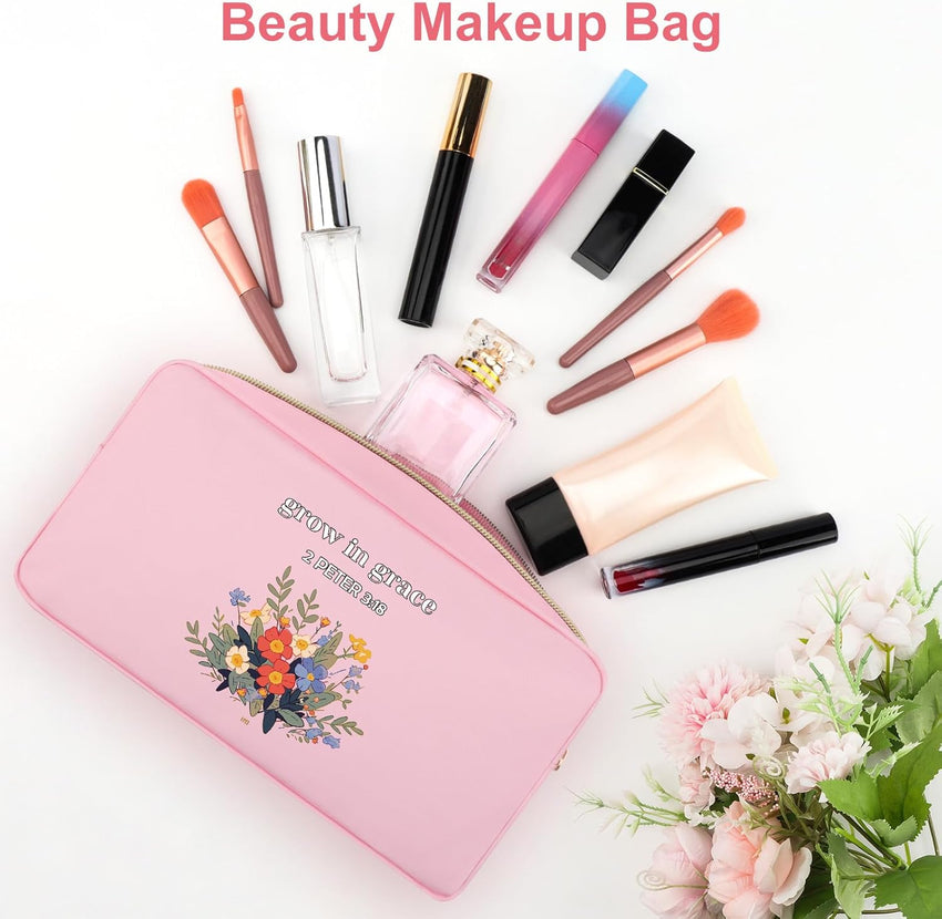 Christian Cosmetic Makeup Bag Oxford Cloth Travel Pouch Religious Gift