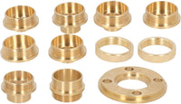 Ladieshow 11 Pcs Brass Router Guide with Lock Nut and Router Adapter