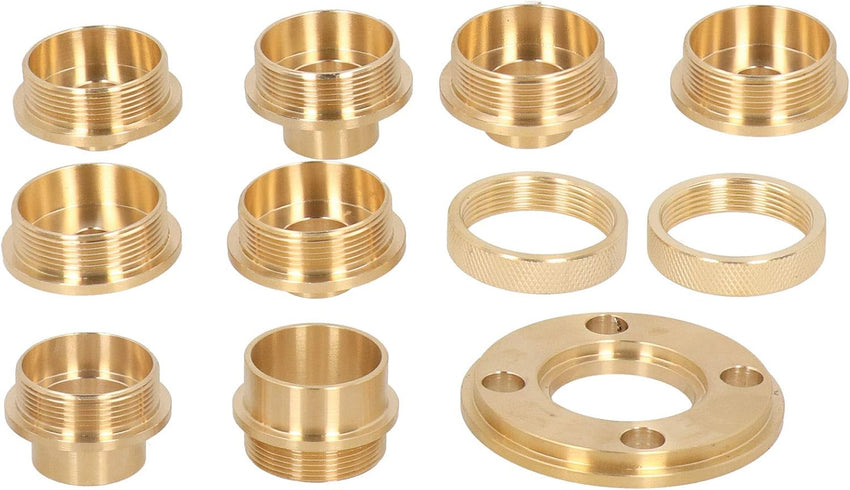Ladieshow 11 Pcs Brass Router Guide with Lock Nut and Router Adapter