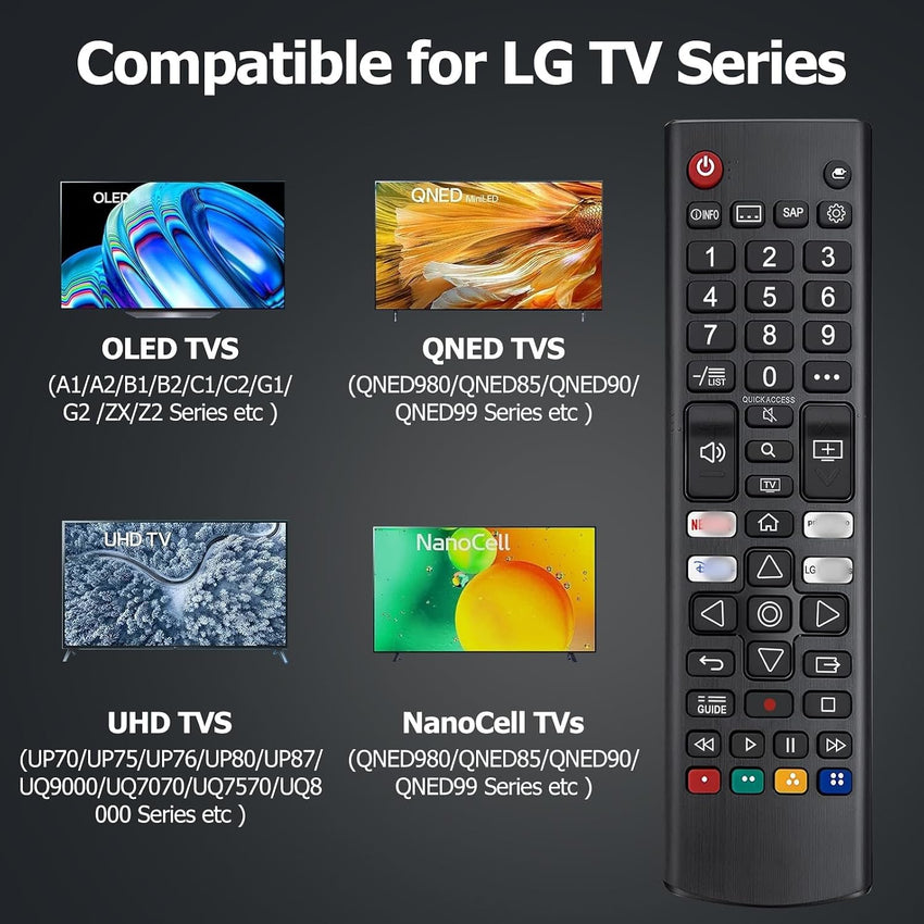 LG TV Remote Control Replacement, Universal TV Remote for All LG LED OLED LCD Webos 4K 8K UHD HDTV HDR Smart TVs â Compatible with AKB75095308, AKB75095307, AKB7415324 and More