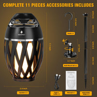 Bluetooth Outdoor Speakers Waterproof Auto-Pairing 24H Playtime LED Lights