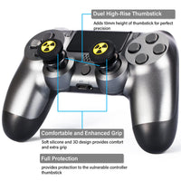 FPS Thumbstick Extender & 3D Texture Rubber Silicone Grip Cover 2 Sets for PS5 Dualsenese & PS4 Controller (Radiation Black)