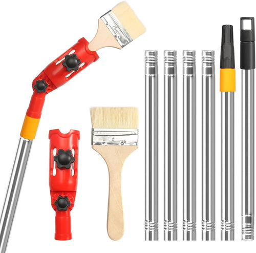 Multiangle Paint Brush Extender Holder Extendable Paint Brush, Universal Paint Brush Extender Tool, Extension Pole Attachment for Paint Brush Used for Ceiling Suitable for Most Rollers Brushes (Red)