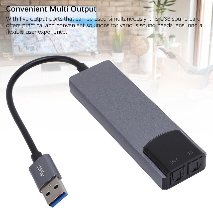USB External Sound Card Optical SPDIF 5.1 Channel Aluminium Alloy â 5.1