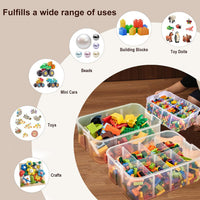Stackable Toy Storage Case Plastic with Lids & Buckles 1-Tier Yellow