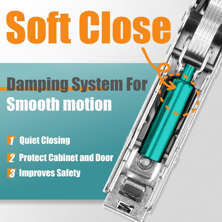 Soft Close Kitchen Cupboard Hinges 35mm 110 Degree 10pcs