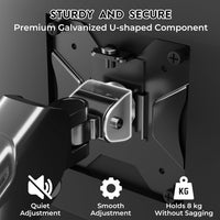 BONTEC Monitor Arm Wall Mount READ DESC for 13-42 Inch Screens, Gas Spring Arm Holds 3-9KG, Adjustable Tilt Swivel Rotation, Heavy Duty Wall Mounted Arm with VESA