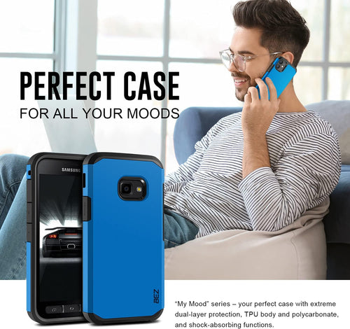 BEZ Case for Xcover 4 Case, Shockproof Cover Compatible with Samsung Galaxy Xcover 4 / Xcover 4S, Shock Absorbing, Heavy Duty Dual Layer Tough Cover, Blue Navy