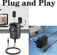 12V 2A Power Supply Adapter, AC to DC Power Supply Adapter, AC/DC Converter Adapter Driver Transformer, For LED Strip Lights, CCTV Camera, Router, Audio/Video etc