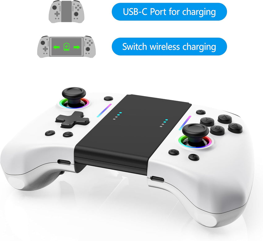 Wireless Pro Controller for Nintendo Switch Split-Design 8-RGB Adjustable Turbo For Switch