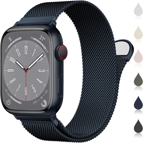 Original BLACK Milanese Loop Compatible with Apple Watch Straps 38mm 40mm 41mm 42mm 44mm 45mm 46mm 49mm Women & Men, Magnetic Clasp Adjustable Metal Bands for iWatch Series 10 9 8 7 6 5 4 3 2 1,Ultra,SE