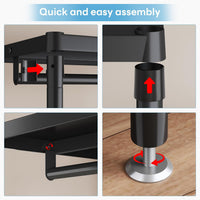 Heavy Duty Clothes Rail 195cm Tall 3 Rods 6 Shelves Max 600lbs Ã¢ÂÂ 114cm