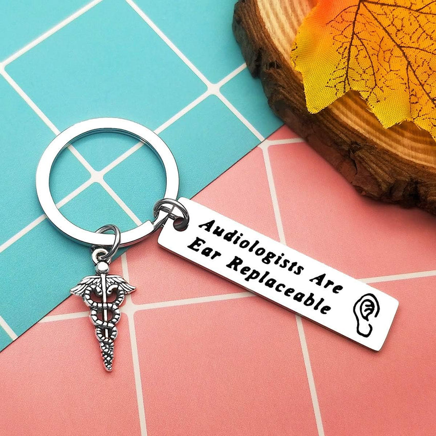 Audiologist Keyring Funny Thank You Gift â Silver