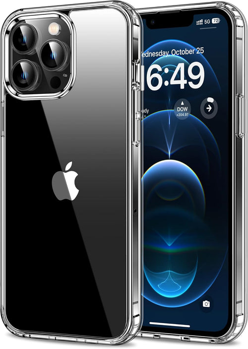 HOOMIL Case for iPhone 12 Pro Max, Non-Yellowing, Drop Protection, Anti-Scratch Transparent Hard Back Phone Cover - Crystal Clear
