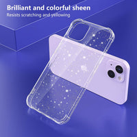 YIRSUR Glitter Case Compatible with iPhone 14 with 2 Pack Screen Protector and 2 Pack Camera Lens Protector, Glitter Air Cushion Soft TPU Bumper Anti-Scratch Shockproof Sparkly Cover for iPhone 14