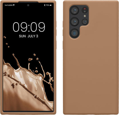 kwmobile Case Compatible with Samsung Galaxy S22 Ultra Case - TPU Silicone Phone Cover with Soft Finish - Cappuccino