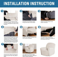 BellaHills Velvet Sofa Slipcover High Spandex Sofa Cover/Lounge Covers/Couch Covers for Recliner Ivory Sofa Protector for Dogs High Stretch Furniture Protector Cover for Recliner(Recliner, Ivory)