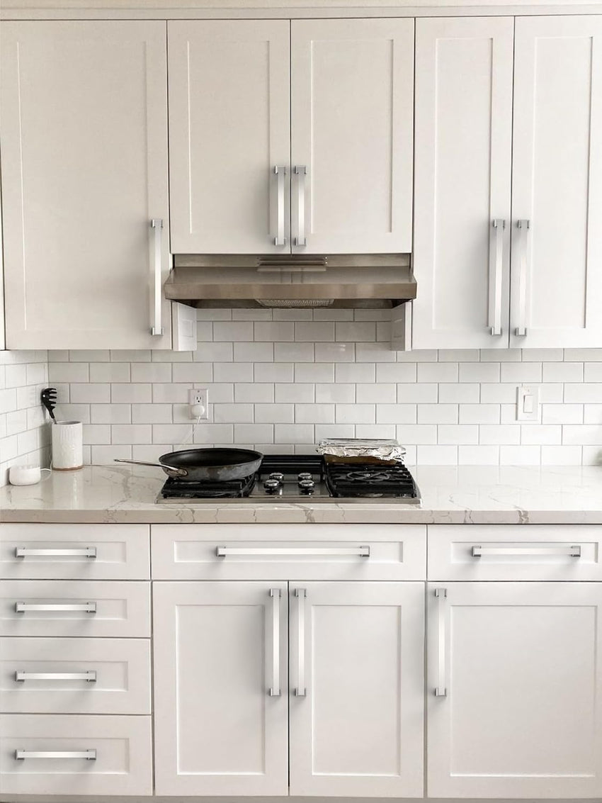 Cabinet Pulls 10-Pack Brushed Zinc Alloy 160mm Handles Satin Nickel