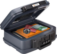 Brihard Certified Portable Fire Chest 2117N, COMBINATION A5 - Waterproof & Fireproof Lockable Storage Box with Combination Lock, Secure Valuables & Documents, Portable with Carry Handle, H 6.5 x W 15.1 x D 12.7in