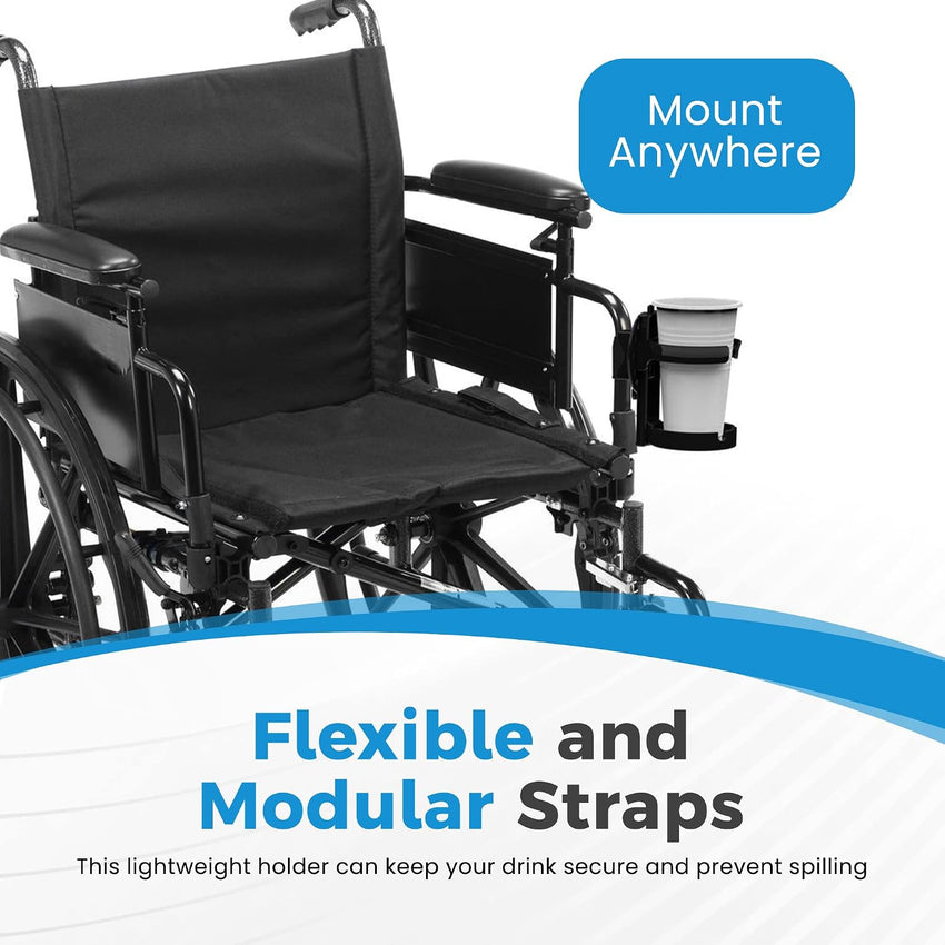 Mobility Cup Holder Portable Drink Holder for Wheelchair & Walker - Universal