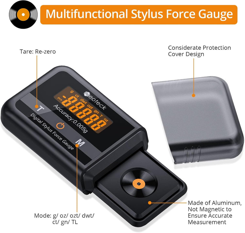 Neoteck Turntable Stylus Force Scale Gauge, 0.005g Precision, 0-100g