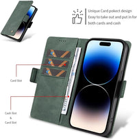 ILING Case for Xiaomi Redmi Note 11 Pro+ Plus 5G, Ultra-thin Leather PU Skin Wallet Cover Flip Folio Shockproof Case with Card Slots, Kickstand, Magnetic Close, RFID Blocking (Green)