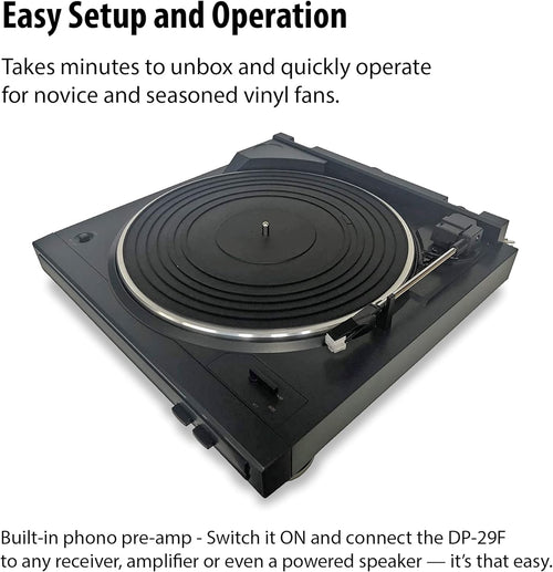 Denon DP-29F Analog Turntable Black - Turntable (Black, 360 mm, 357 mm, 97 mm, 2.8 kg)