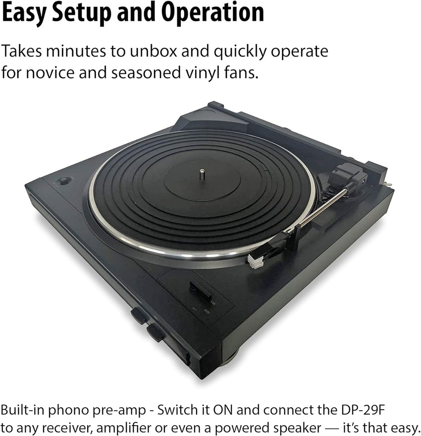 Denon DP-29F Analog Turntable Black - Turntable (Black, 360 mm, 357 mm, 97 mm, 2.8 kg)