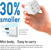 AUNNO Double Shaver Plug Adaptor UK, 2500W 2 Way Plug Adapter for Bathroom Electric Razor and Electric Toothbrush etc, 2 Pin to 3 Pin Plug Adapter with 10A Fuse