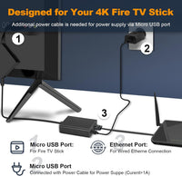 ARCELI Ethernet Adapter for Fire TV Stick- Micro USB to RJ45 Ethernet Network Adapter Compatible with 4K Fire Stick, Chromecast, Google Home Mini and More Streaming TV Sticks Up to 100 Mbps