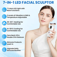 EMS Facial Massager 7-in-1 Heat & Cold 45Â°C/15Â°C 7 LED Modes Anti-Age â Pink
