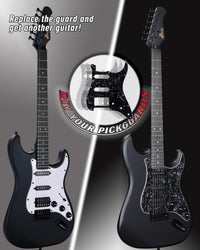 Full-Size 4/4 Electric Guitar HSS Pickup Starter Pack with 12 Accessories â Matte Black 39in