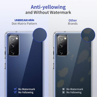 UNBREAKcable Case for Samsung Galaxy S20 FE 5G - Clear Shockproof Hard PC Back & Soft TPU Bumper Protective Cover for Galaxy S20 FE 6.5inch [Anti-Yellow & Anti-Scratch] -Transparent