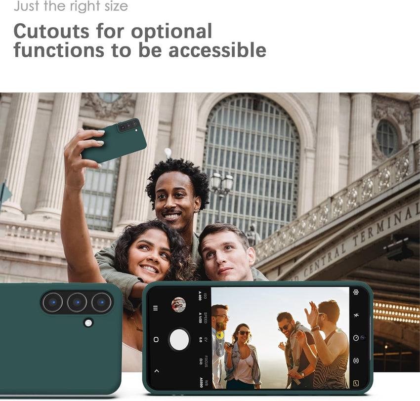 YATWIN Silicone Case for Samsung Galaxy S23 FE 5G, Soft-Touch, Shockproof, DustProof, Antiskid Full Body Armour Phone Cover for Samsung Galaxy S23 FE 5G - Dark Green