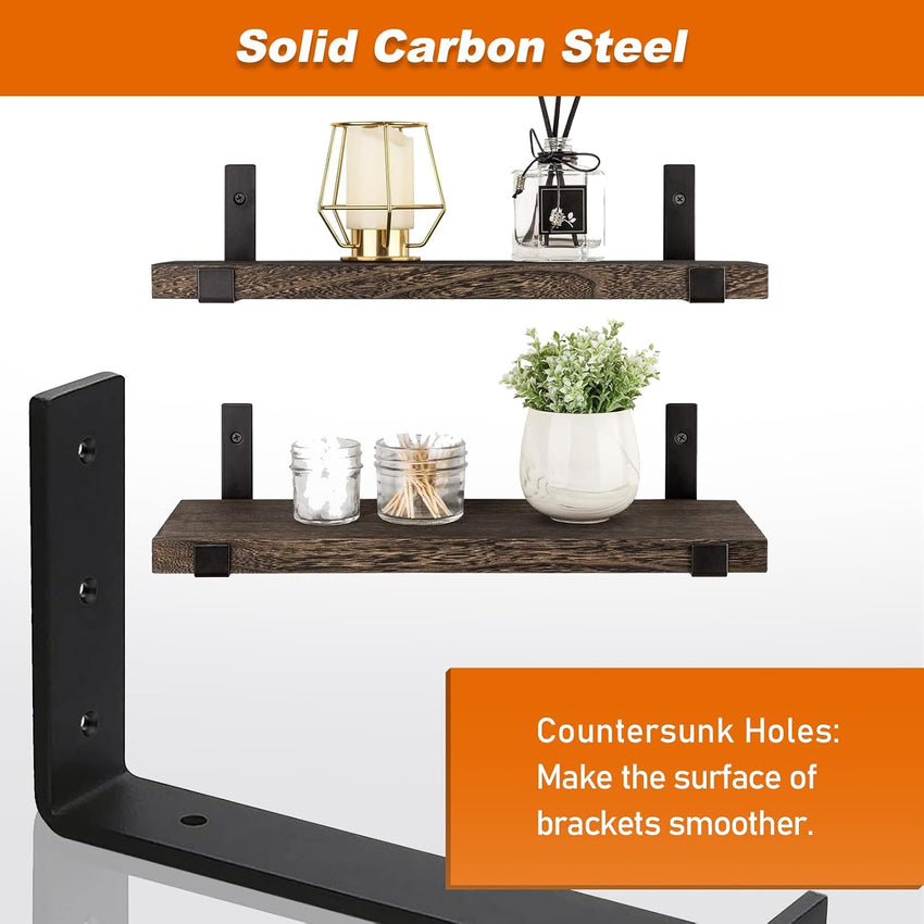 MLOQI 4 Pack Shelf Brackets Heavy Duty, 5mm Thick Shelf Supports with Lip for Shelves 9 inch