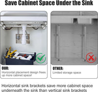 Undermount Sink Support Kit Adjustable 51â140cm Stainless Steel Heavy Duty â 2 pcs