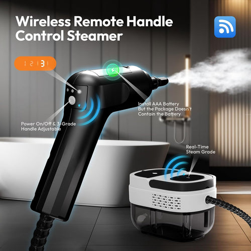 Handheld Steam Cleaner 3-Grade Adjustable Handle Portable White