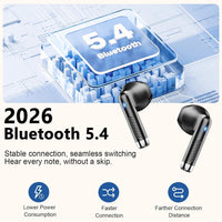 Wireless Earbuds, Bluetooth 5.4 Headphones NEW Wireless Headphones with 4 ENC Mic, 56H Bluetooth Earphones in Ear Noise Cancelling Deep Bass, Mini Ear Buds Bluetooth Earbuds IP7 Waterproof LED Display
