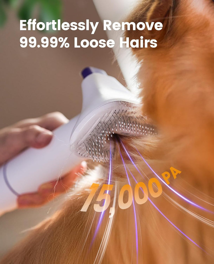 oneisall Dog Grooming Vacuum Kit,Suction 99% Pet Hair,Dog Grooming Brush,Dog Hair Vacuum Groomer with 4 Pet Grooming Tools,Pet Hair Remover