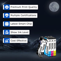 DOUBLE D 502XL Ink Cartridges for Epson 502 502XL Ink Multipack, Work for Epson Expression Home XP-5100 XP-5105 XP-5150 XP-5155 Workforce WF-2860 WF-2865 WF-2880 WF-2885 Printer, 4 Pack