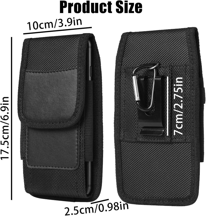 Cell Phone Belt Holster,Phone Nylon Holster Case,Mobile Phone Pouch with Belt Loop,Heavy Duty Phone Cover with Belt Clip for 5.8-6.8 inch smartphones